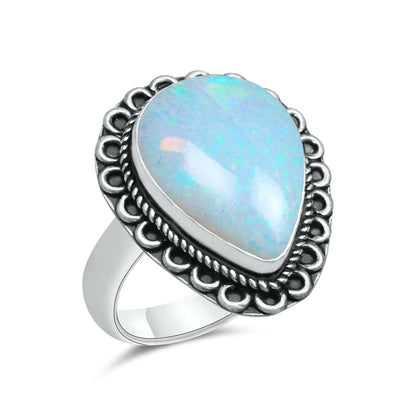 Ethiopian Opal Rings – Silver-Plated, Handmade, Natural Play-of-Color | Wholesale