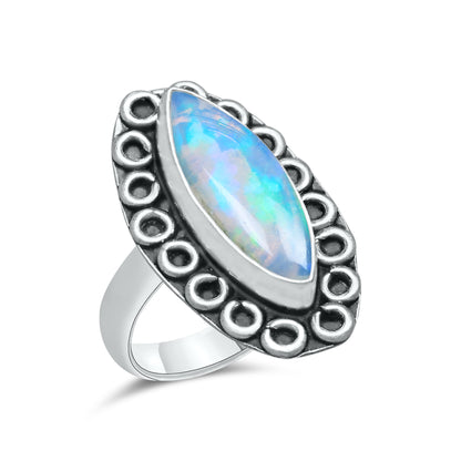 Ethiopian Opal Rings – Silver-Plated, Handmade, Natural Play-of-Color | Wholesale