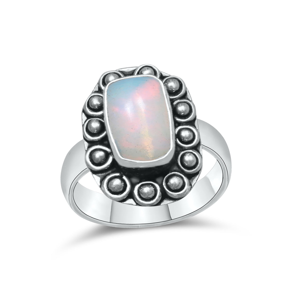 Ethiopian Opal Rings – Silver-Plated, Handmade, Natural Play-of-Color | Wholesale