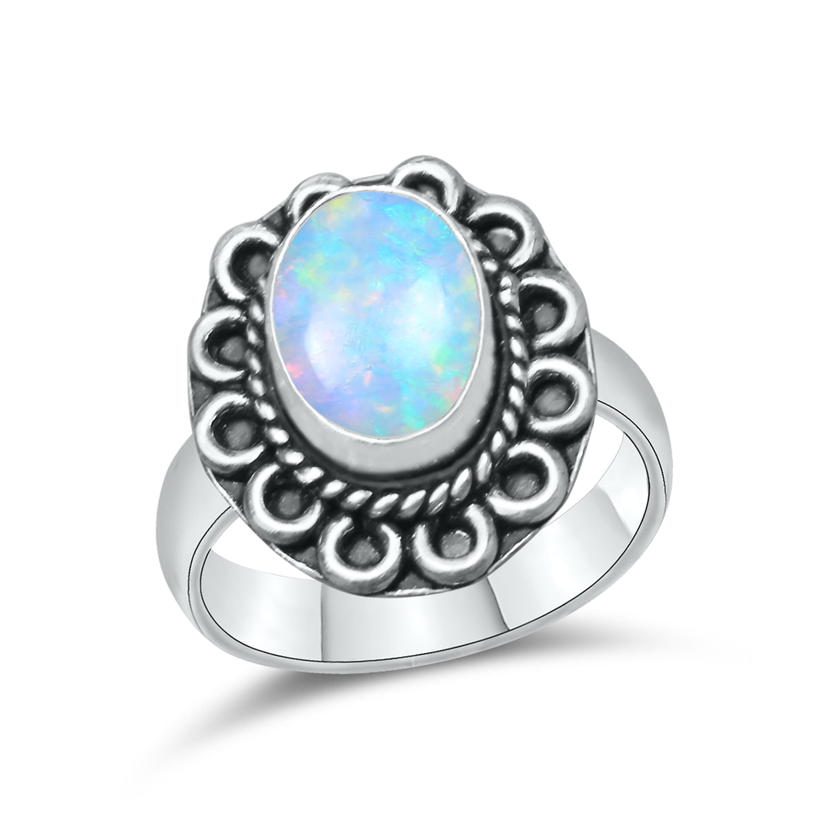 Ethiopian Opal Rings – Silver-Plated, Handmade, Natural Play-of-Color | Wholesale