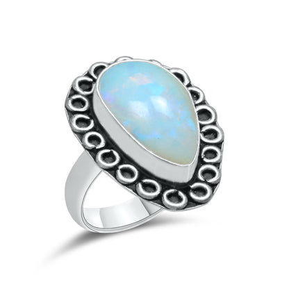 Ethiopian Opal Rings – Silver-Plated, Handmade, Natural Play-of-Color | Wholesale