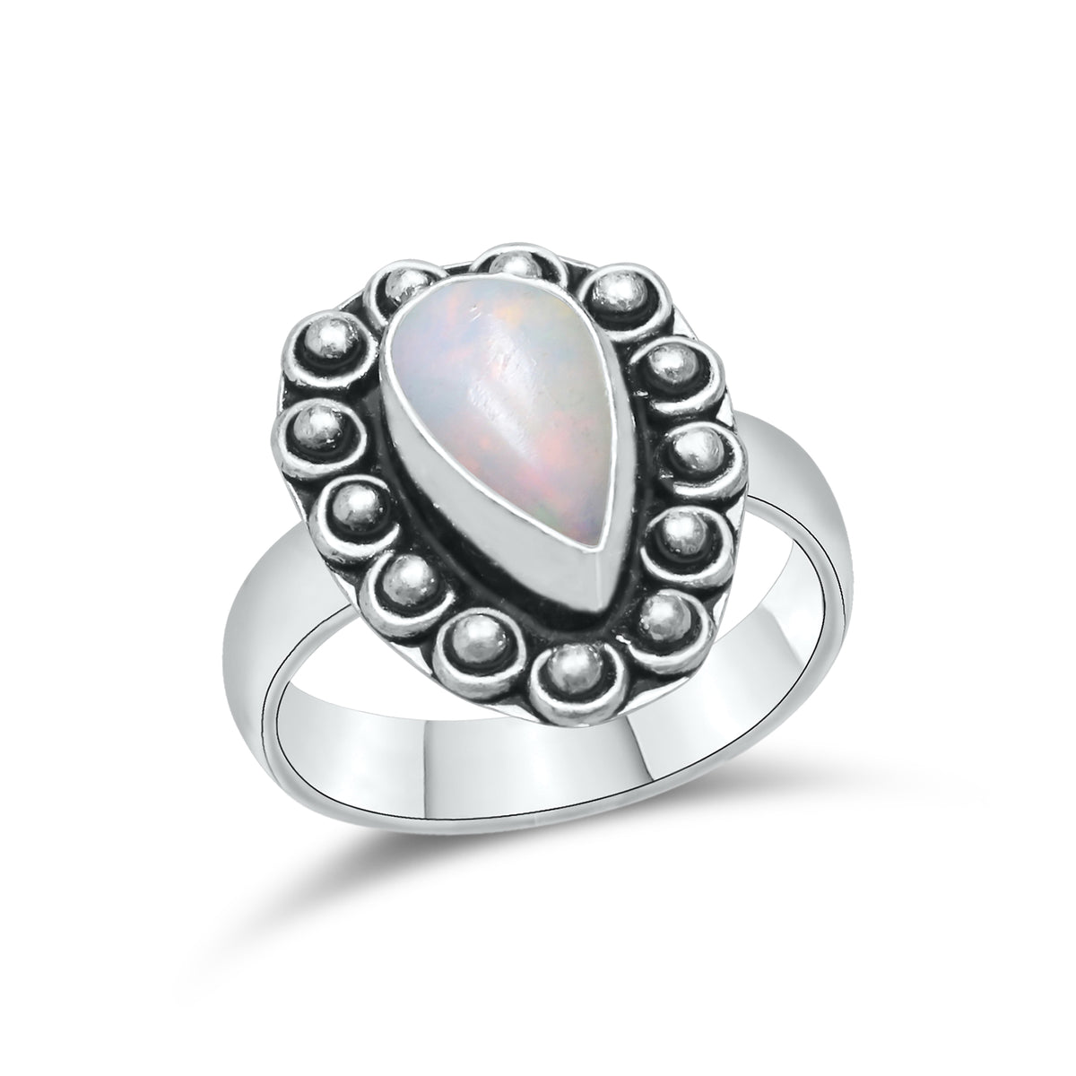 Ethiopian Opal Rings – Silver-Plated, Handmade, Natural Play-of-Color | Wholesale