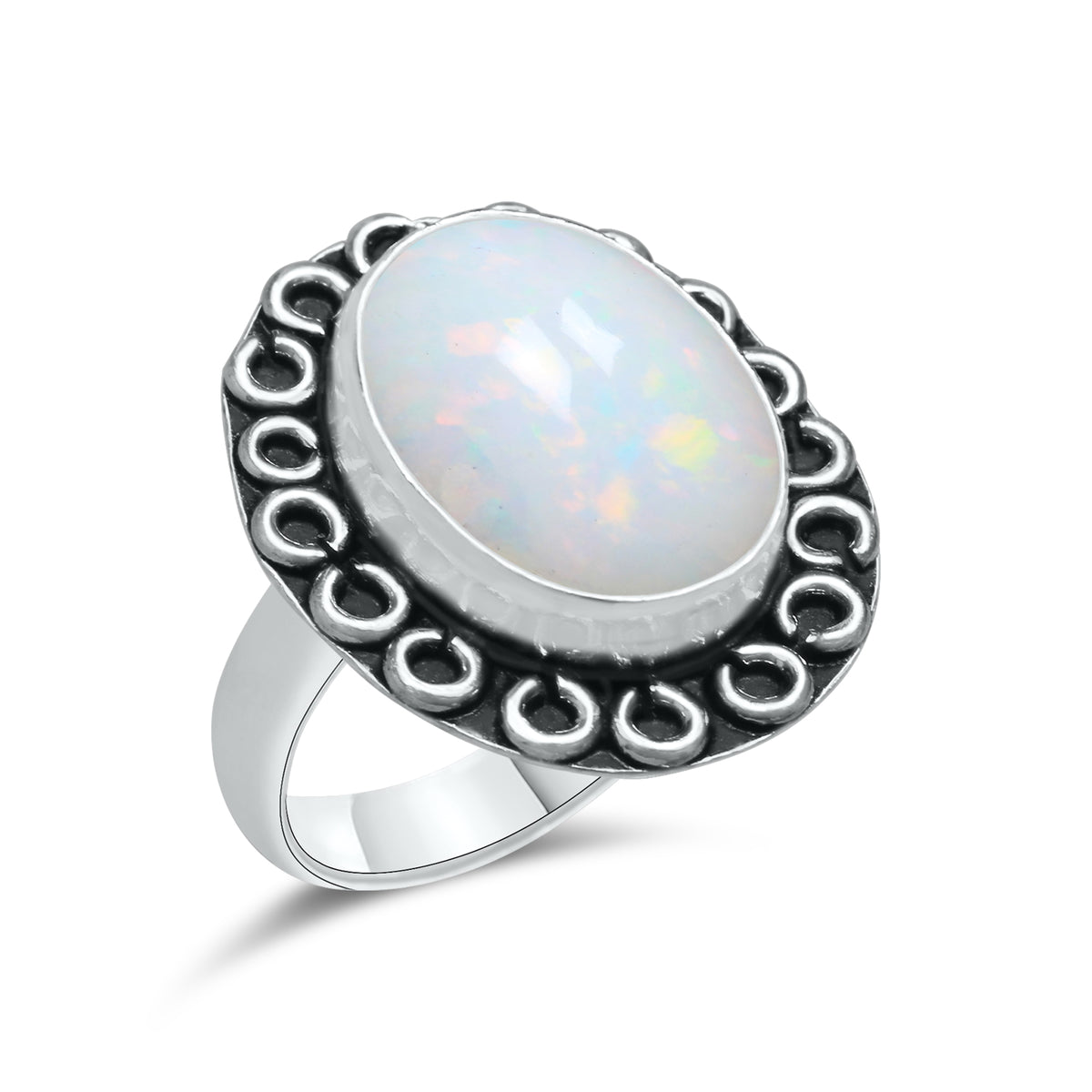Ethiopian Opal Rings – Silver-Plated, Handmade, Natural Play-of-Color | Wholesale