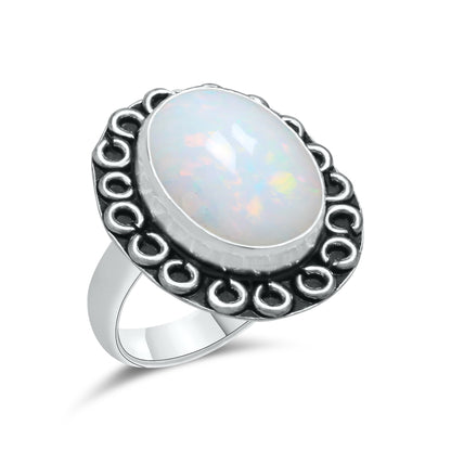 Ethiopian Opal Rings – Silver-Plated, Handmade, Natural Play-of-Color | Wholesale