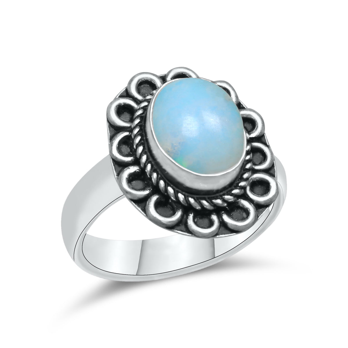 Ethiopian Opal Rings – Silver-Plated, Handmade, Natural Play-of-Color | Wholesale