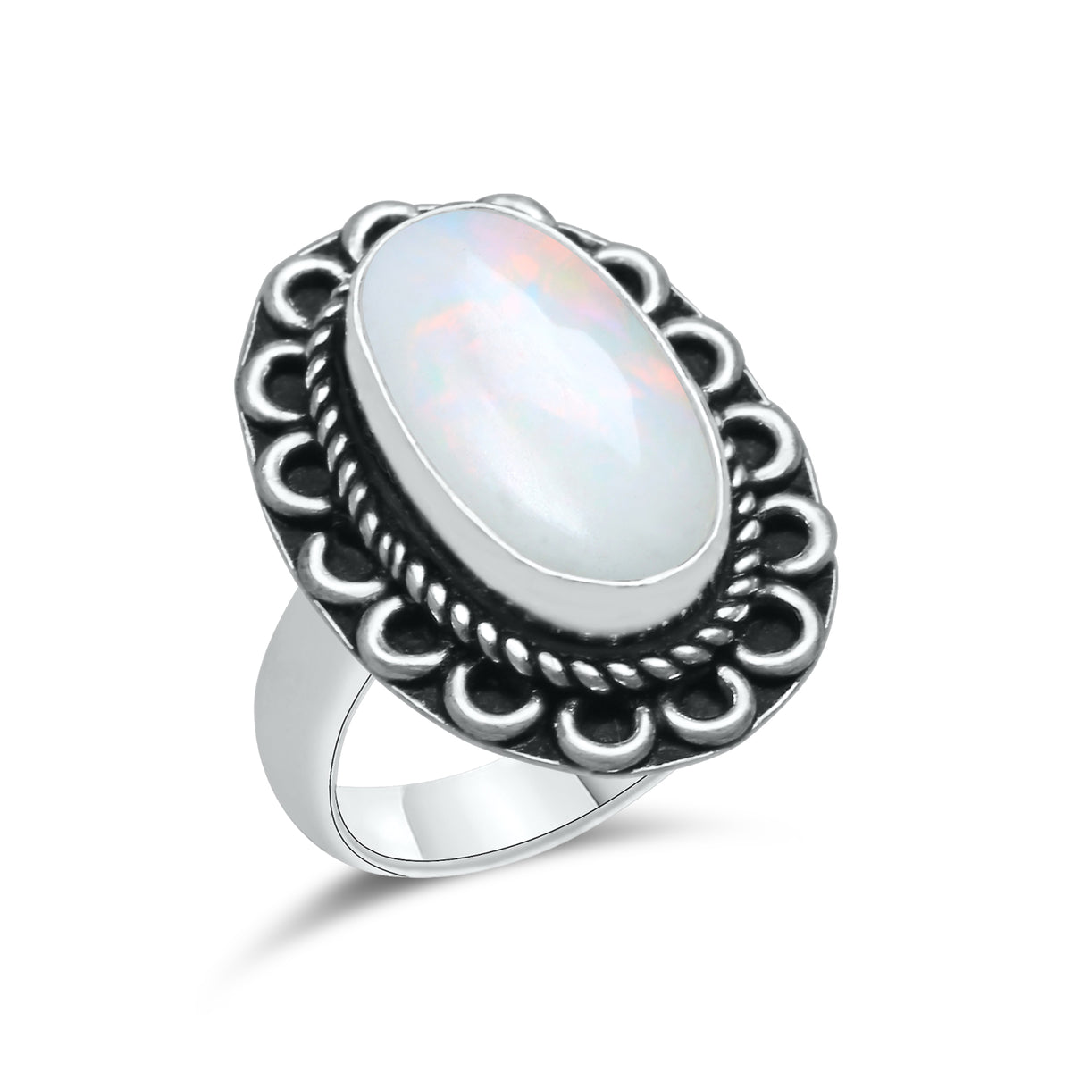 Ethiopian Opal Rings – Silver-Plated, Handmade, Natural Play-of-Color | Wholesale