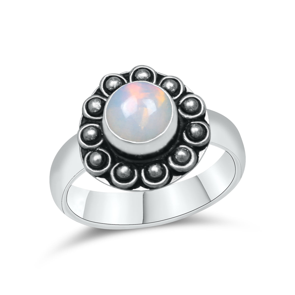 Ethiopian Opal Rings – Silver-Plated, Handmade, Natural Play-of-Color | Wholesale