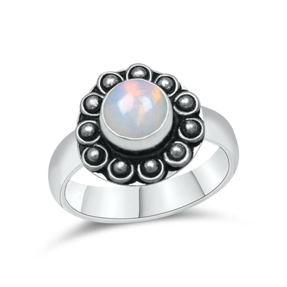 Ethiopian Opal Rings – Silver-Plated, Handmade, Natural Play-of-Color | Wholesale