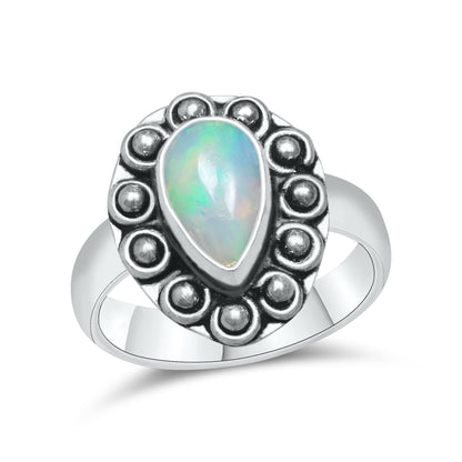 Ethiopian Opal Rings – Silver-Plated, Handmade, Natural Play-of-Color | Wholesale