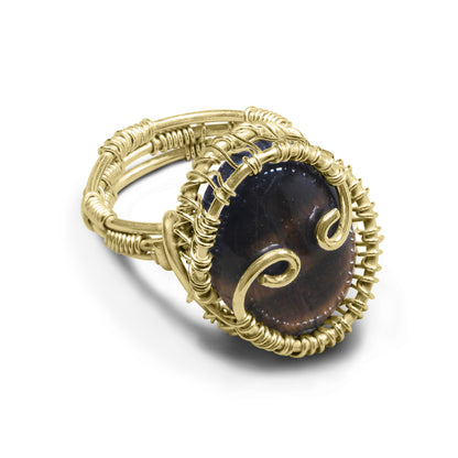 Wire Wrapped Gemstone Rings – Gold, Copper, Silver & Black Rhodium | Handmade | Wholesale Bundles