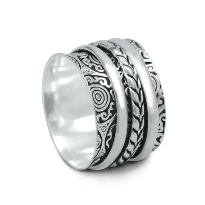 Plain Spinner Rings – Silver-Plated, Meditation Fidget Band, US Sizes 6–9 | Wholesale
