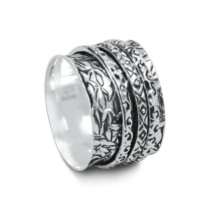 Plain Spinner Rings – Silver-Plated, Meditation Fidget Band, US Sizes 6–9 | Wholesale