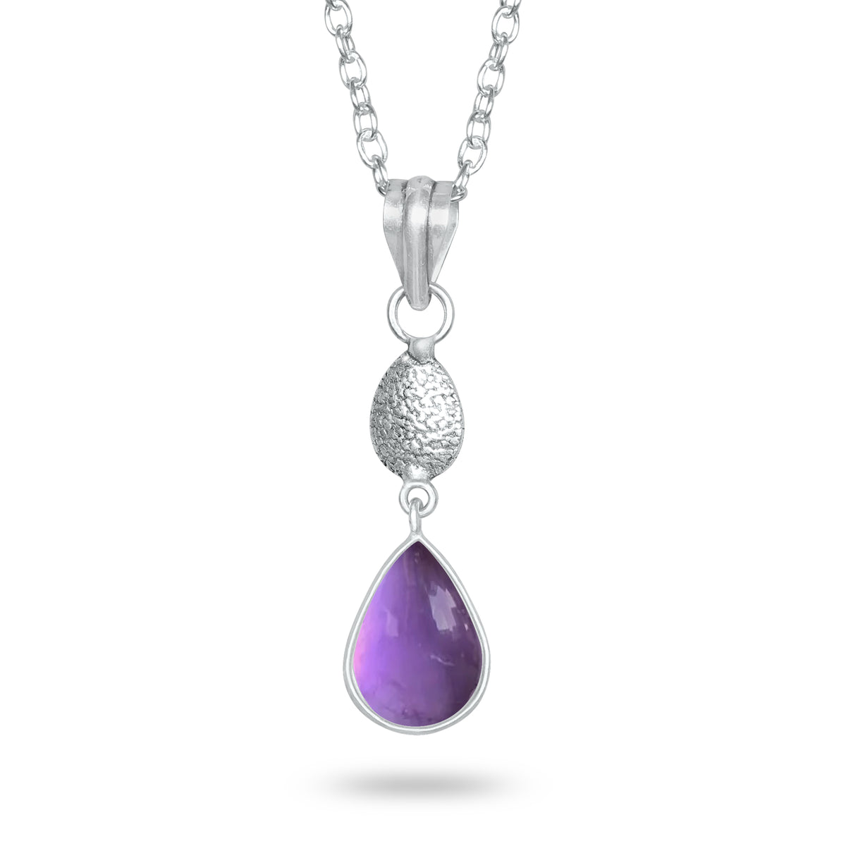 Amethyst Charm Pendants – Silver-Plated, Handmade, Designer Boho | Wholesale