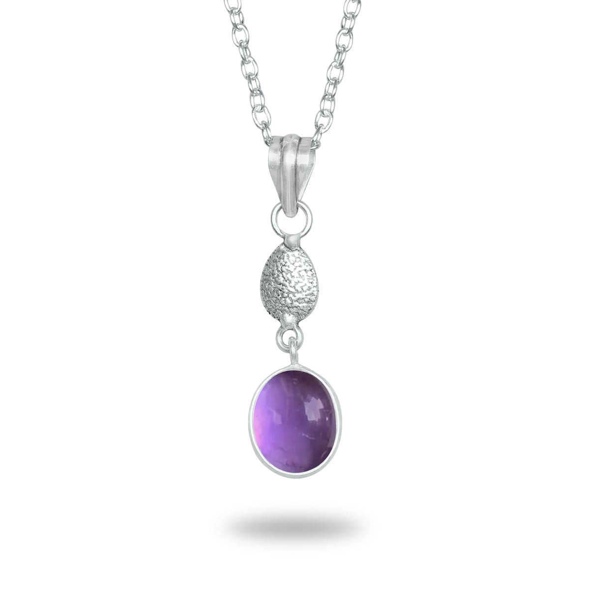 Amethyst Charm Pendants – Silver-Plated, Handmade, Designer Boho | Wholesale