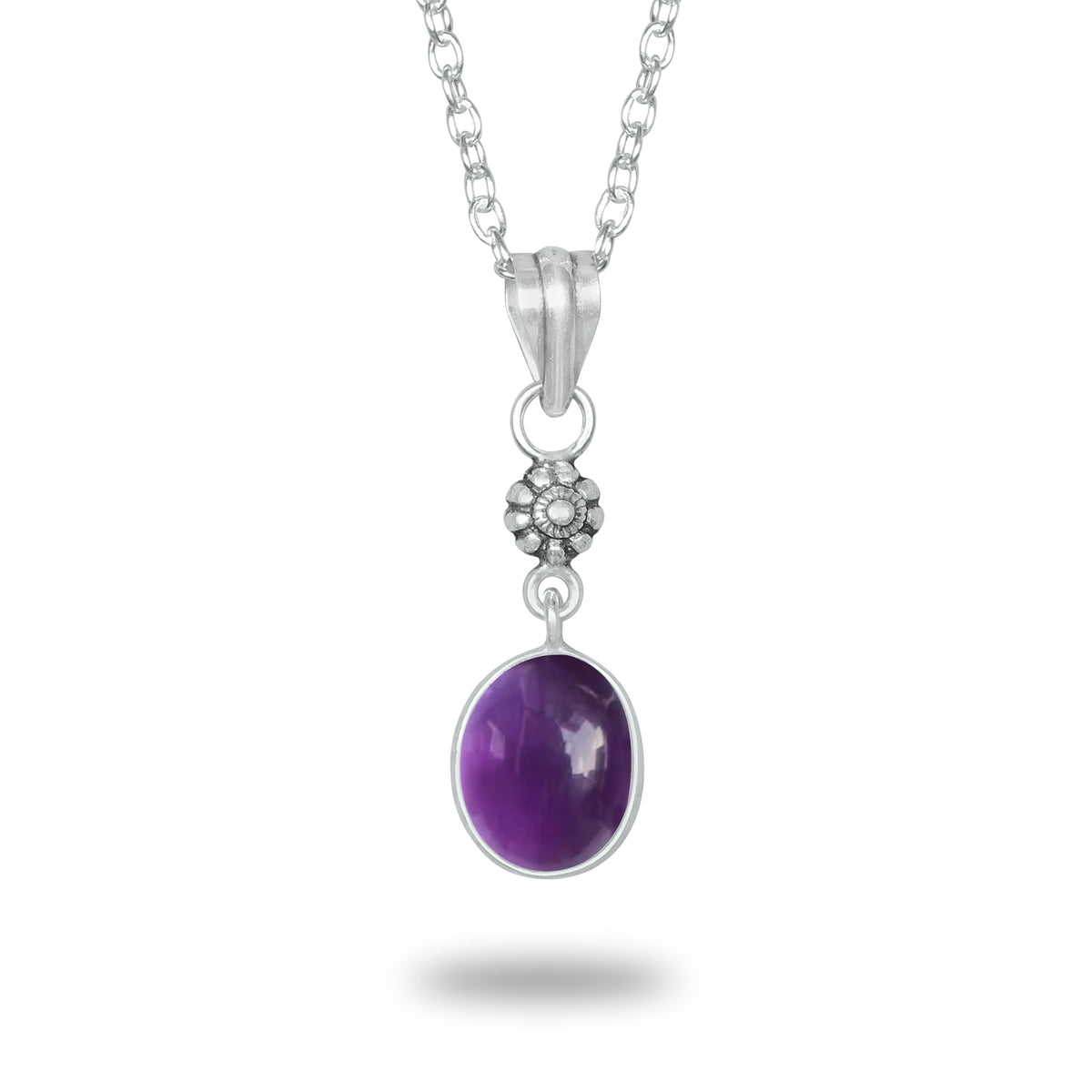 Amethyst Charm Pendants – Silver-Plated, Handmade, Designer Boho | Wholesale