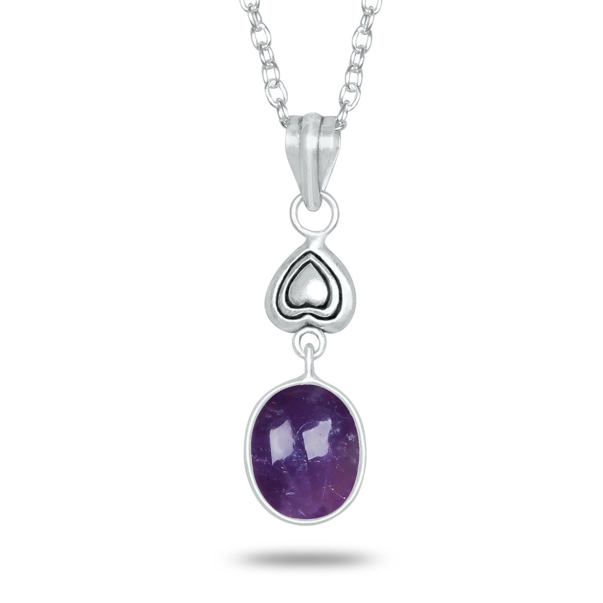 Amethyst Charm Pendants – Silver-Plated, Handmade, Designer Boho | Wholesale