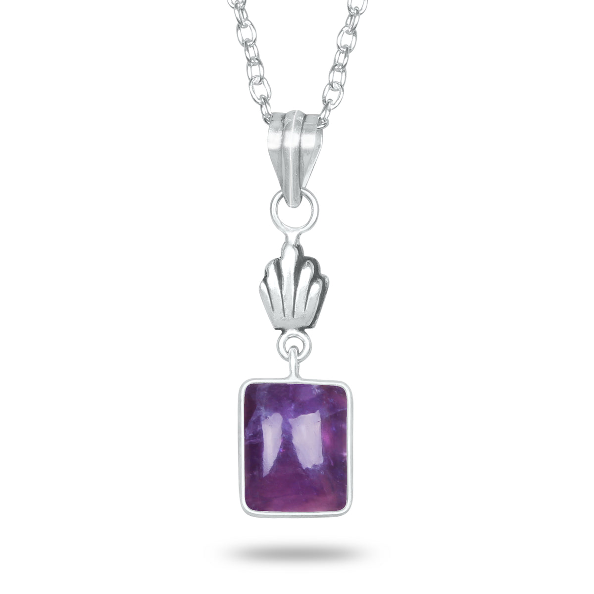 Amethyst Charm Pendants – Silver-Plated, Handmade, Designer Boho | Wholesale