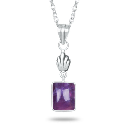 Amethyst Charm Pendants – Silver-Plated, Handmade, Designer Boho | Wholesale