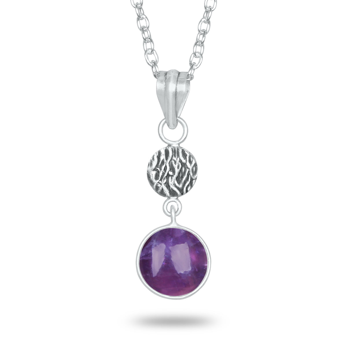 Amethyst Charm Pendants – Silver-Plated, Handmade, Designer Boho | Wholesale