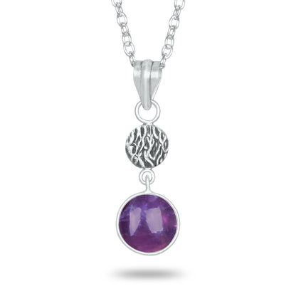 Amethyst Charm Pendants – Silver-Plated, Handmade, Designer Boho | Wholesale