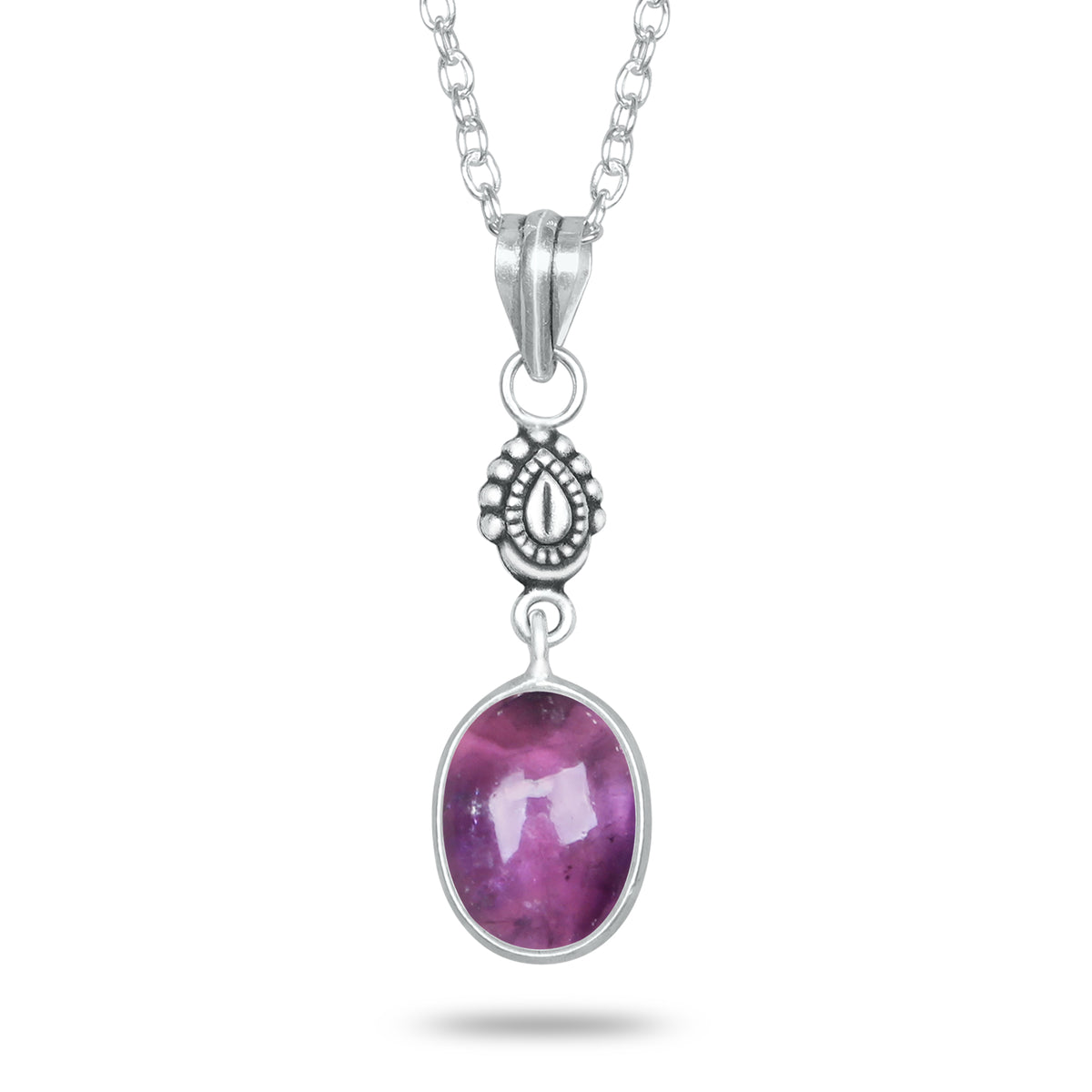 Amethyst Charm Pendants – Silver-Plated, Handmade, Designer Boho | Wholesale