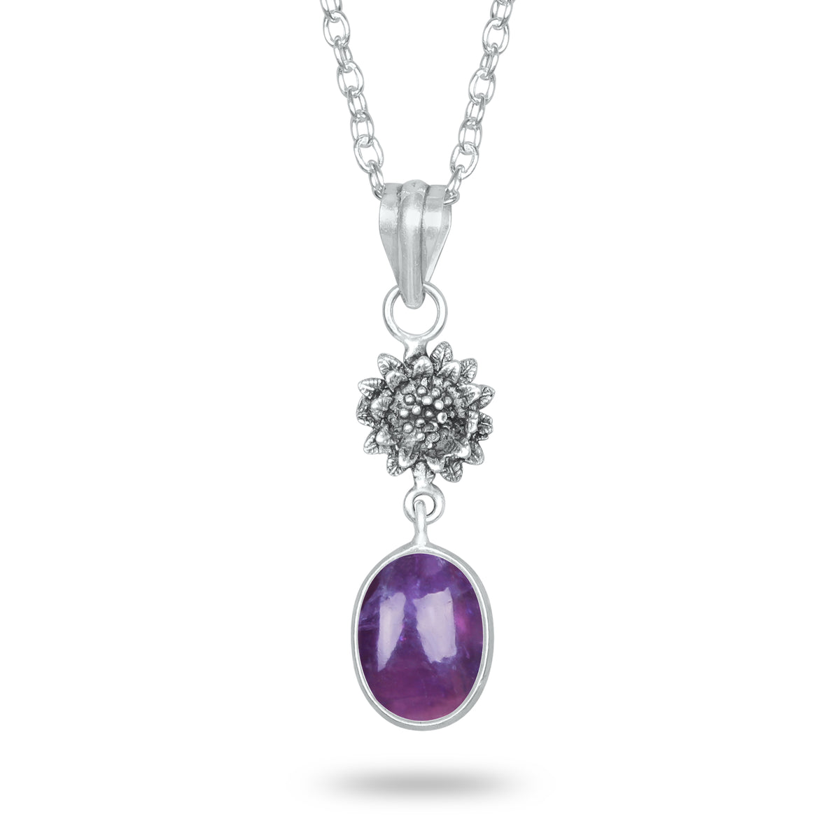Amethyst Charm Pendants – Silver-Plated, Handmade, Designer Boho | Wholesale