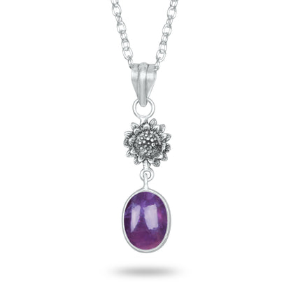 Amethyst Charm Pendants – Silver-Plated, Handmade, Designer Boho | Wholesale