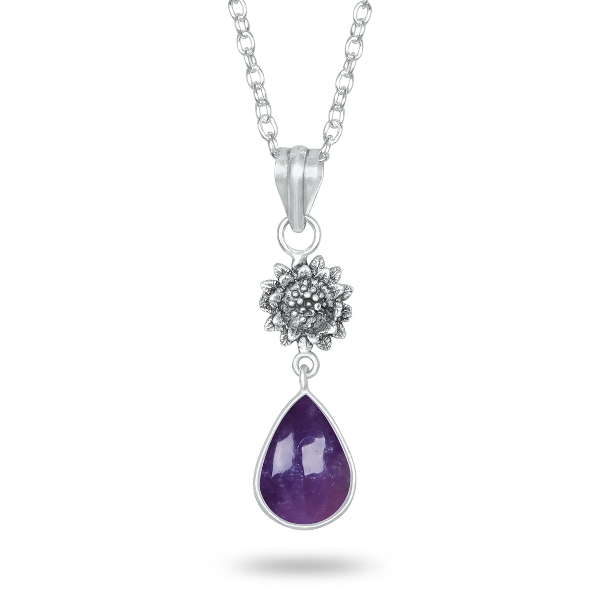Amethyst Charm Pendants – Silver-Plated, Handmade, Designer Boho | Wholesale