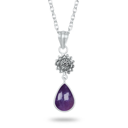 Amethyst Charm Pendants – Silver-Plated, Handmade, Designer Boho | Wholesale