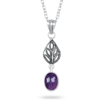 Amethyst Charm Pendants – Silver-Plated, Handmade, Designer Boho | Wholesale