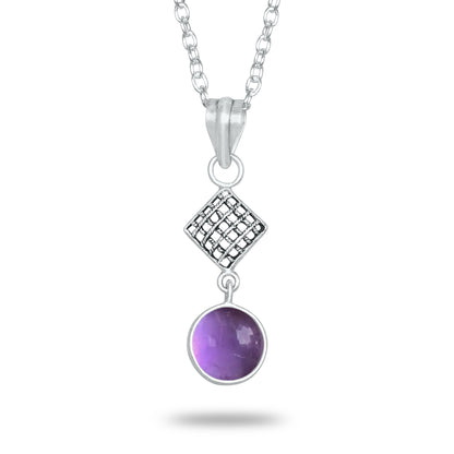 Amethyst Charm Pendants – Silver-Plated, Handmade, Designer Boho | Wholesale