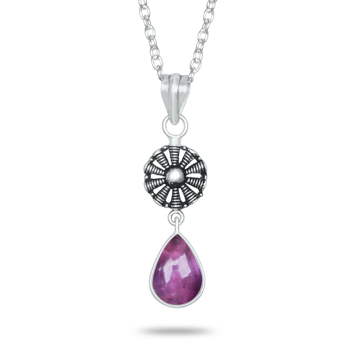 Amethyst Charm Pendants – Silver-Plated, Handmade, Designer Boho | Wholesale