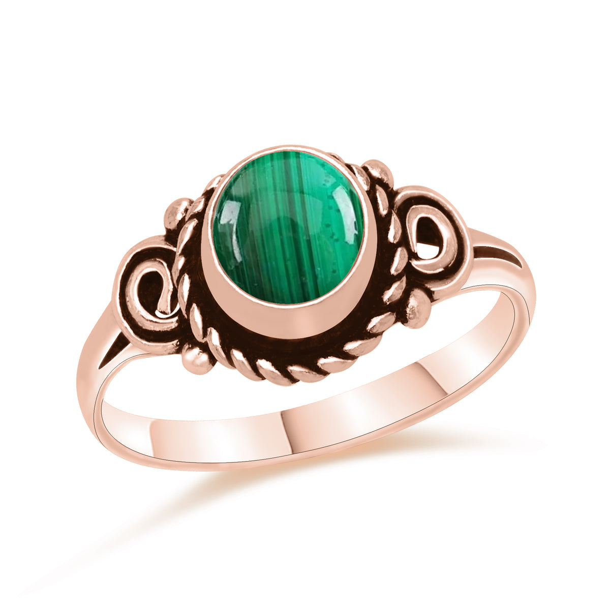 Dainty Malachite Rings – Silver, 18K Gold & Rose Gold Plated | Fixed Sizes US 5–9 | Wholesale Bundles