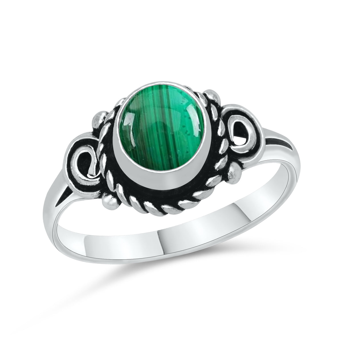 Dainty Malachite Rings – Silver, 18K Gold & Rose Gold Plated | Fixed Sizes US 5–9 | Wholesale Bundles