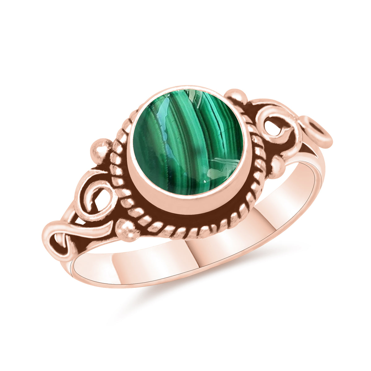Dainty Malachite Rings – Silver, 18K Gold & Rose Gold Plated | Fixed Sizes US 5–9 | Wholesale Bundles