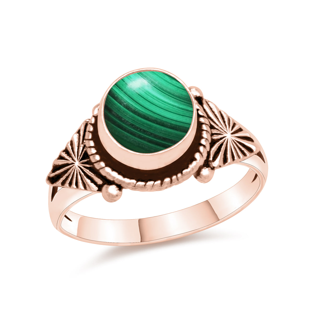 Dainty Malachite Rings – Silver, 18K Gold & Rose Gold Plated | Fixed Sizes US 5–9 | Wholesale Bundles