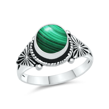 Dainty Malachite Rings – Silver, 18K Gold & Rose Gold Plated | Fixed Sizes US 5–9 | Wholesale Bundles