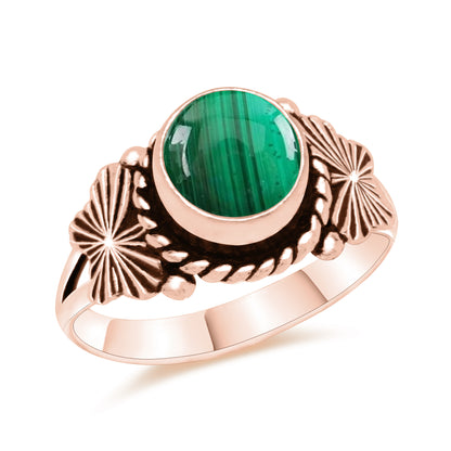 Dainty Malachite Rings – Silver, 18K Gold & Rose Gold Plated | Fixed Sizes US 5–9 | Wholesale Bundles