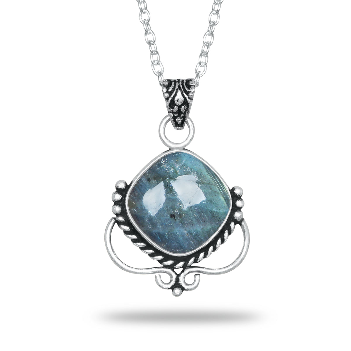 Labradorite Pendants – Silver-Plated, Handmade, Under 1 Inch, Blue Flash | Wholesale