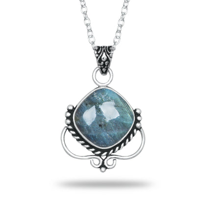 Labradorite Pendants – Silver-Plated, Handmade, Under 1 Inch, Blue Flash | Wholesale