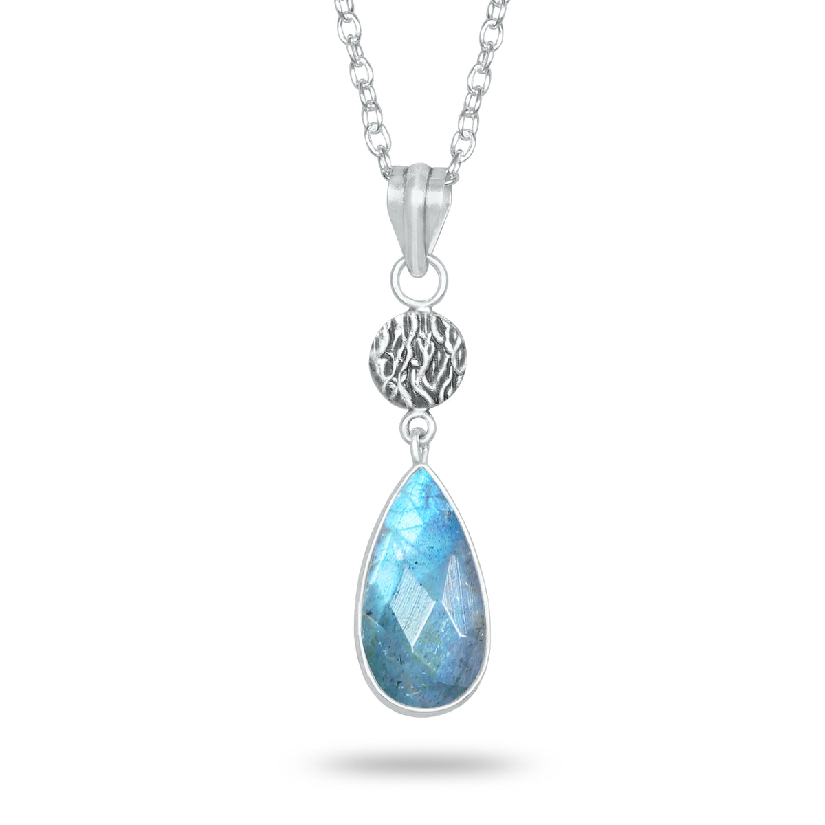 Labradorite Charm Pendants – Silver-Plated, Handmade, Designer Boho | Wholesale