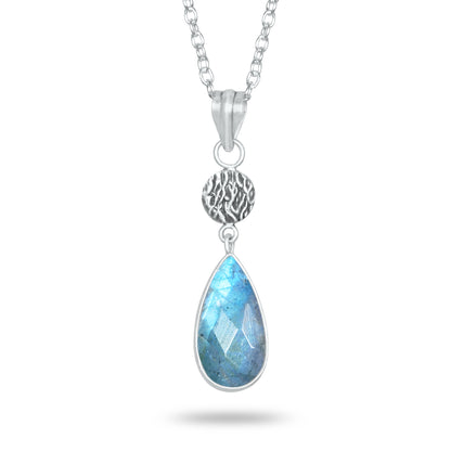 Labradorite Charm Pendants – Silver-Plated, Handmade, Designer Boho | Wholesale