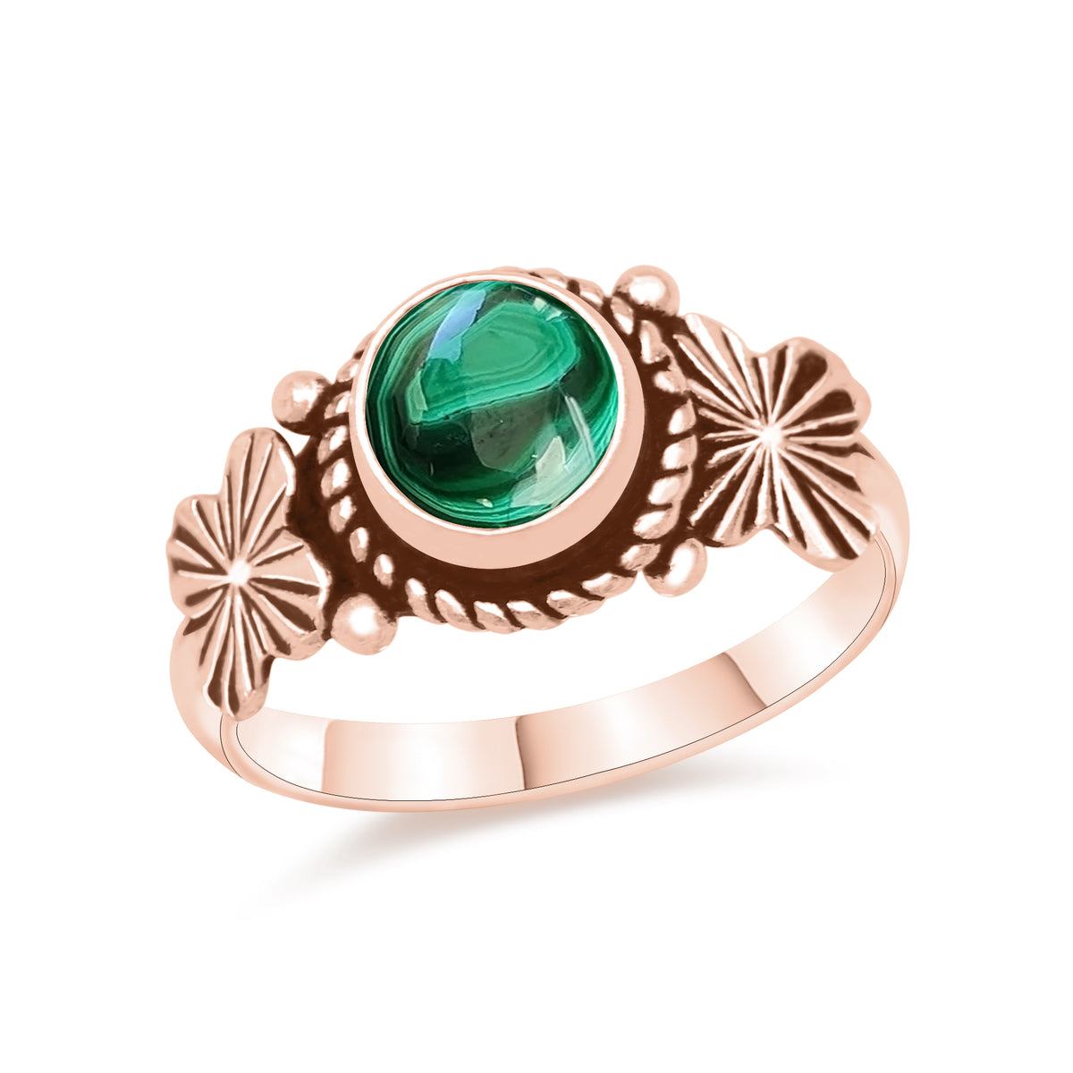 Dainty Malachite Rings – Silver, 18K Gold & Rose Gold Plated | Fixed Sizes US 5–9 | Wholesale Bundles