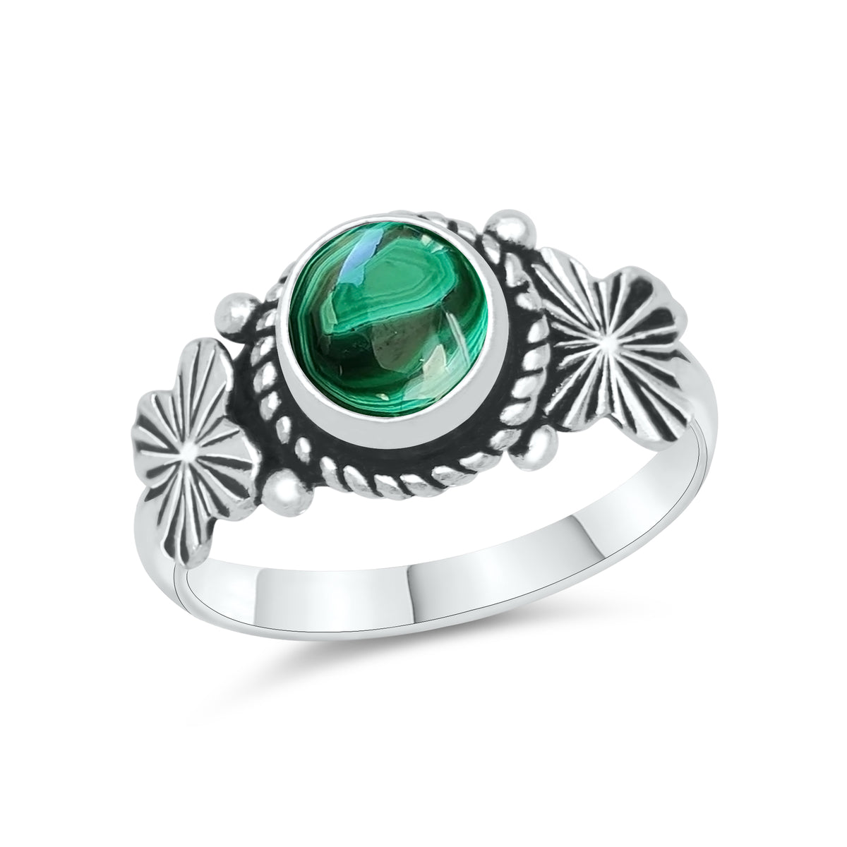 Dainty Malachite Rings – Silver, 18K Gold & Rose Gold Plated | Fixed Sizes US 5–9 | Wholesale Bundles