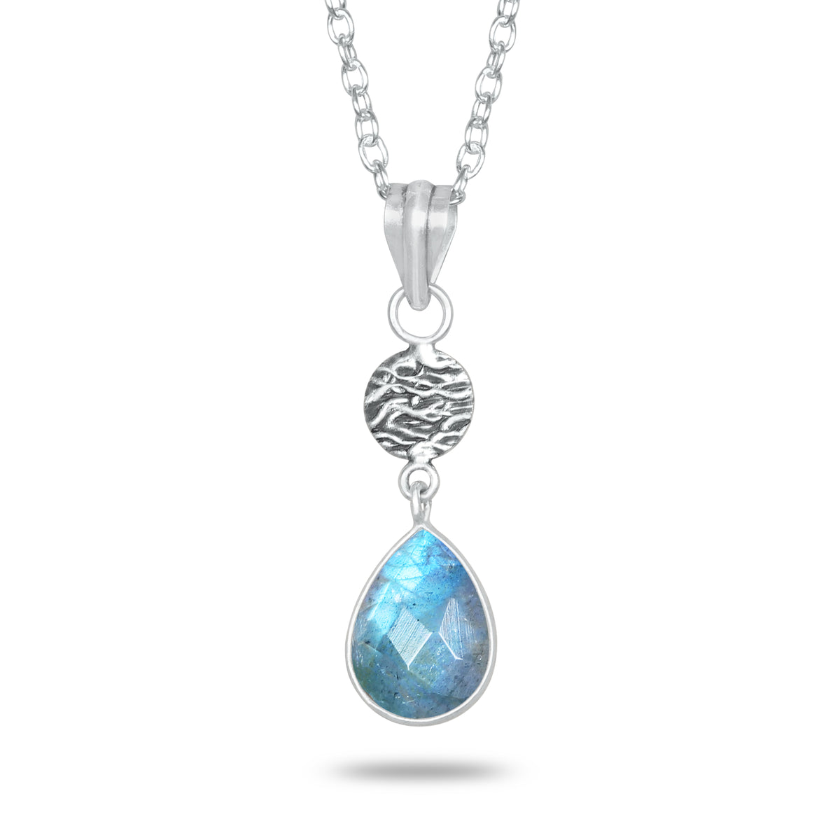 Labradorite Charm Pendants – Silver-Plated, Handmade, Designer Boho | Wholesale
