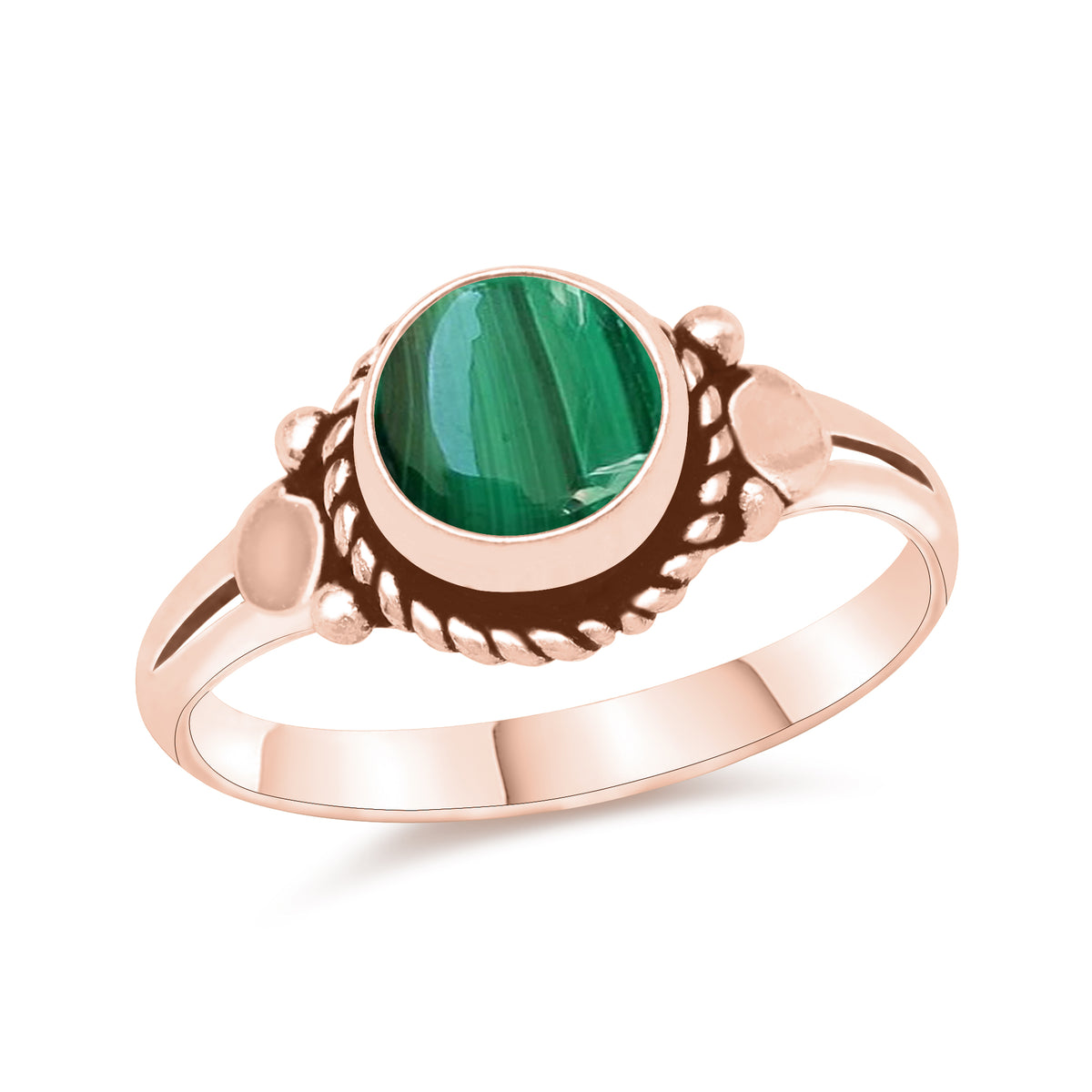 Dainty Malachite Rings – Silver, 18K Gold & Rose Gold Plated | Fixed Sizes US 5–9 | Wholesale Bundles