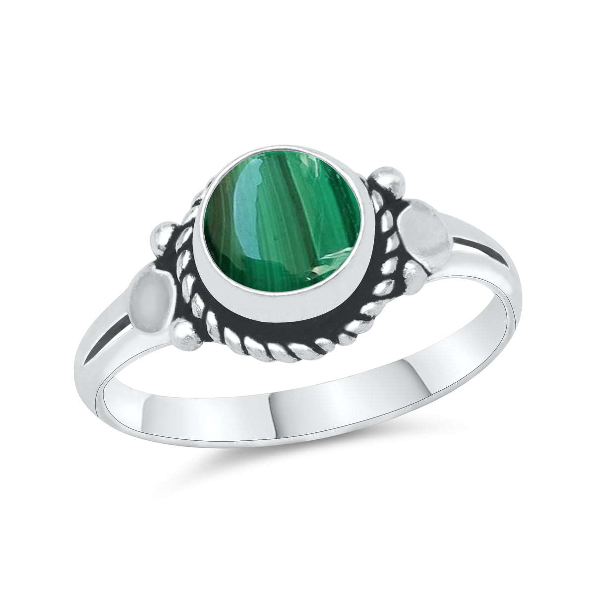 Dainty Malachite Rings – Silver, 18K Gold & Rose Gold Plated | Fixed Sizes US 5–9 | Wholesale Bundles