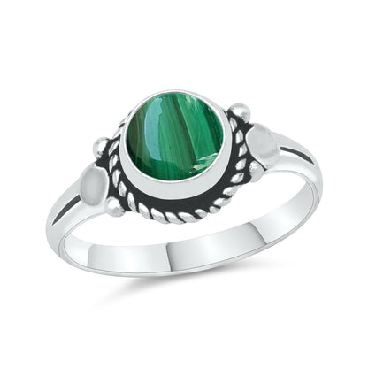 Dainty Malachite Rings – Silver, 18K Gold & Rose Gold Plated | Fixed Sizes US 5–9 | Wholesale Bundles