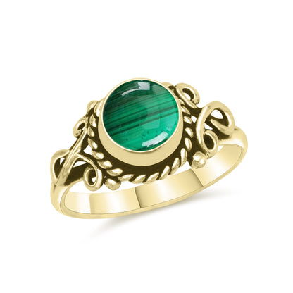 Dainty Malachite Rings – Silver, 18K Gold & Rose Gold Plated | Fixed Sizes US 5–9 | Wholesale Bundles