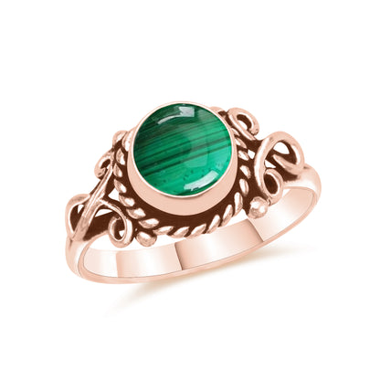 Dainty Malachite Rings – Silver, 18K Gold & Rose Gold Plated | Fixed Sizes US 5–9 | Wholesale Bundles